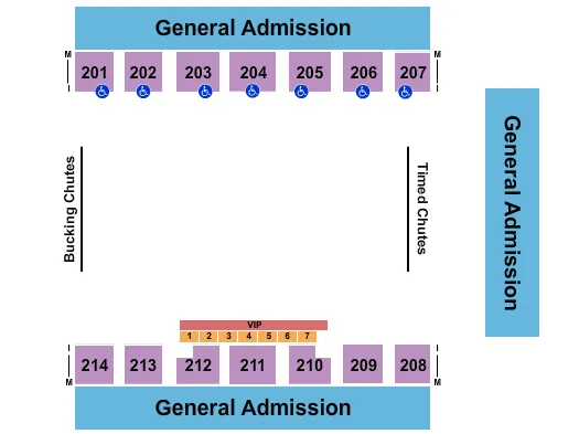 PRCA RODEO GA Seating Map Seating Chart