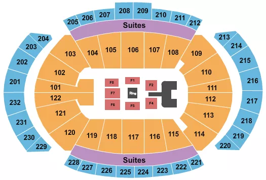T MOBILE CENTER AEW Seating Map Seating Chart