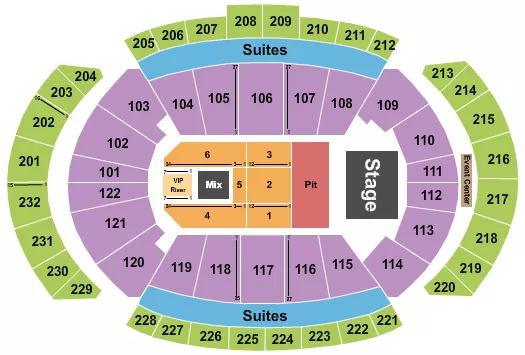 T MOBILE CENTER BREAKING BENJAMIN Seating Map Seating Chart