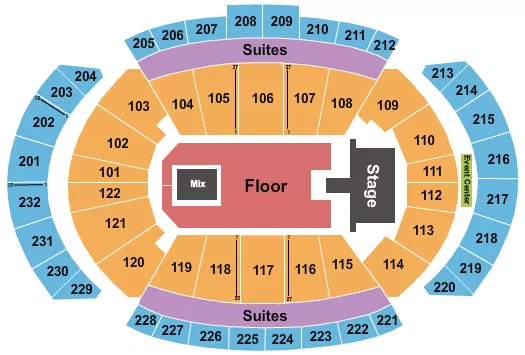 T MOBILE CENTER BRING ME THE HORIZON Seating Map Seating Chart