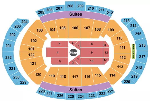 T MOBILE CENTER CENTER STAGE 4 Seating Map Seating Chart