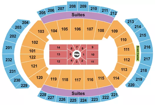 T MOBILE CENTER CENTER STAGE 5 Seating Map Seating Chart