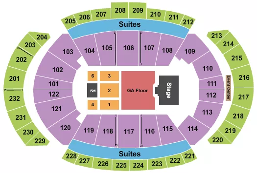 T MOBILE CENTER ENDSTAGE GA PIT Seating Map Seating Chart