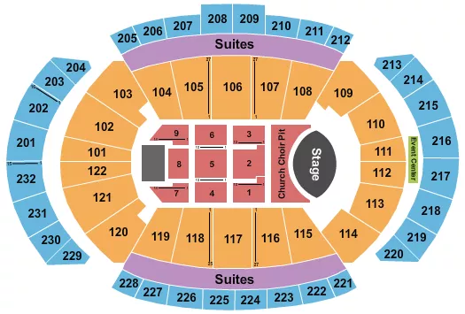 T MOBILE CENTER ERIC CHURCH Seating Map Seating Chart