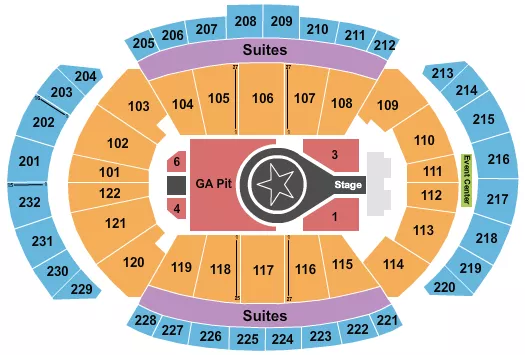 T MOBILE CENTER KACEY MUSGRAVES Seating Map Seating Chart