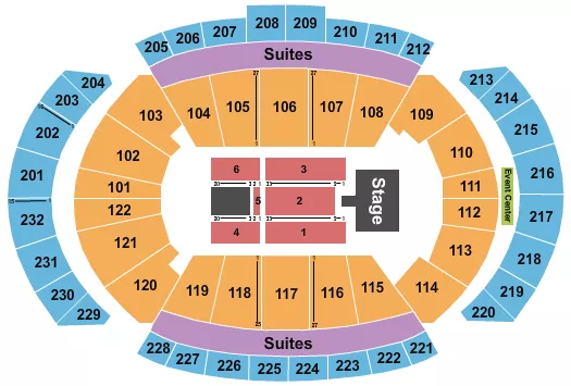 T MOBILE CENTER KID ROCK Seating Map Seating Chart