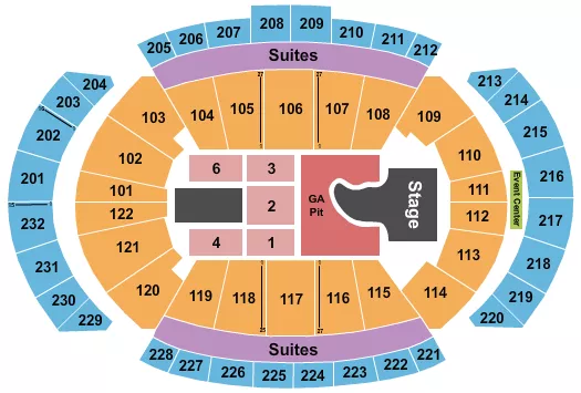 T MOBILE CENTER MEGAN MORONEY Seating Map Seating Chart