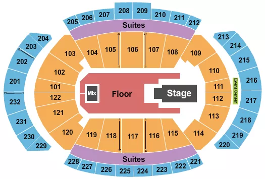 T MOBILE CENTER PLAYBOI CARTI Seating Map Seating Chart