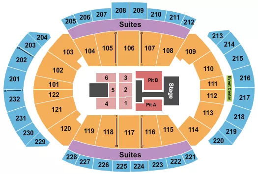 T MOBILE CENTER TEDDY SWIMS Seating Map Seating Chart