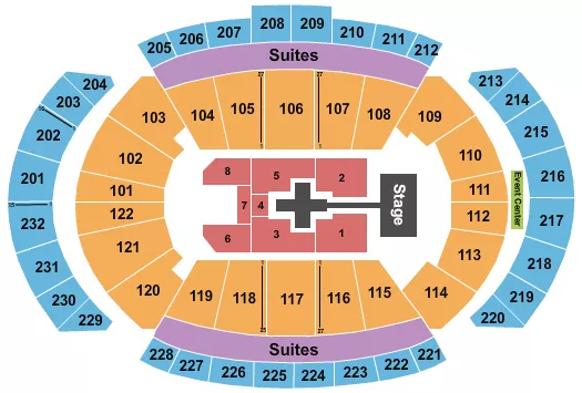 T MOBILE CENTER TOBYMAC Seating Map Seating Chart
