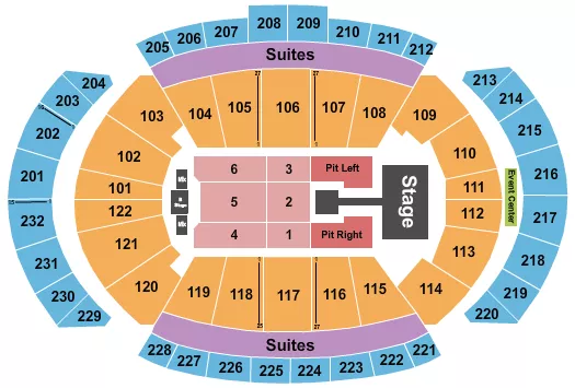 T MOBILE CENTER SOMBR Seating Map Seating Chart