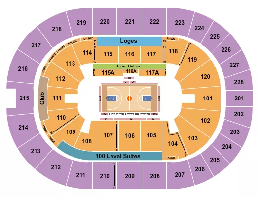 BASKETBALL GLOBETROTTERS Seating Map Seating Chart