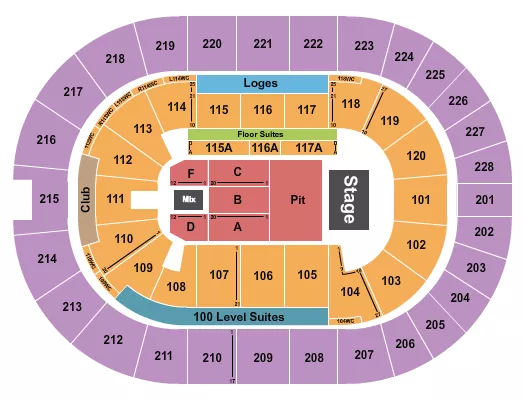 ENDSTAGE PIT Seating Map Seating Chart