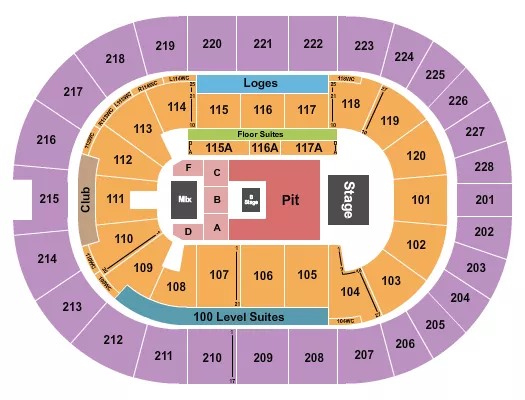 NINE INCH NAILS Seating Map Seating Chart