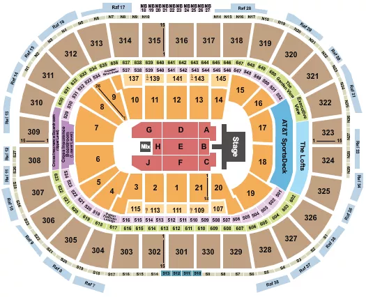 BRYAN ADAMS Seating Map Seating Chart