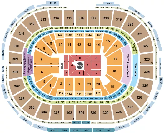 CENTER STAGE 2 Seating Map Seating Chart