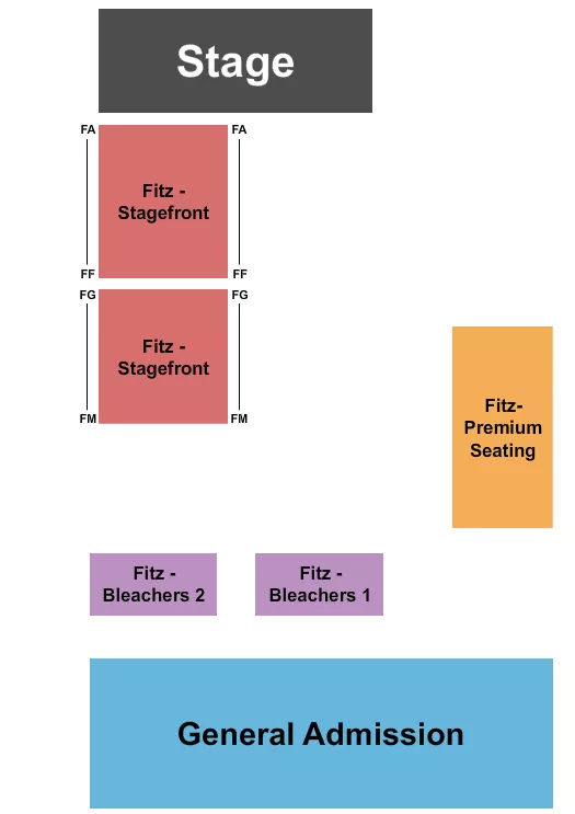 TD MAIN STAGE SALTER LOT STAGEFRONT Seating Map Seating Chart