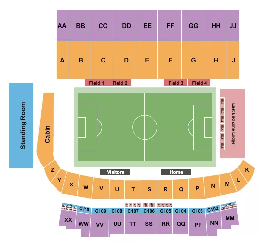 SOCCER OTTAWA RAPID Seating Map Seating Chart