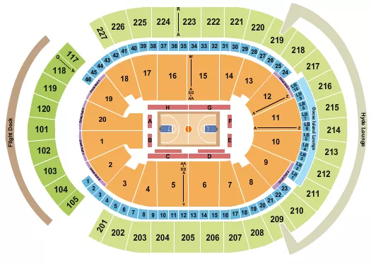 T MOBILE ARENA BASKETBALL CROWN Seating Map Seating Chart