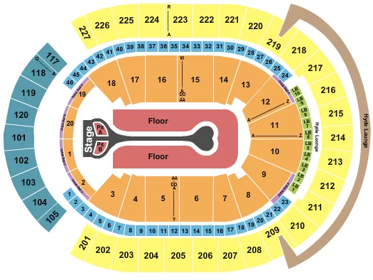 T MOBILE ARENA BENSON BOONE Seating Map Seating Chart