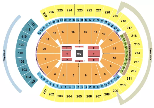 T MOBILE ARENA BOXING 2 Seating Map Seating Chart