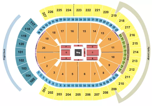 T MOBILE ARENA BOXING Seating Map Seating Chart