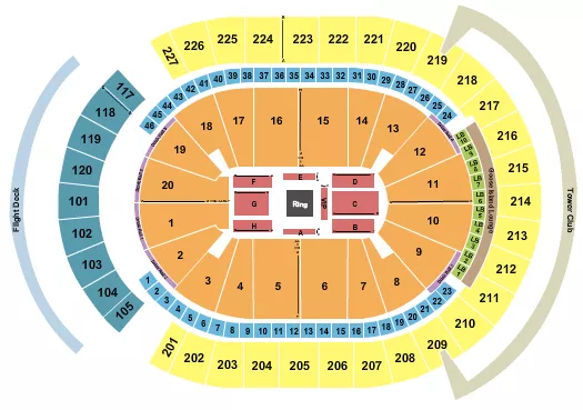 T MOBILE ARENA BOXING Seating Map Seating Chart