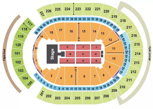 T MOBILE ARENA BRANDY Seating Map Seating Chart