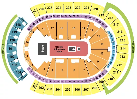 T MOBILE ARENA ENDSTAGE GA FLOOR Seating Map Seating Chart