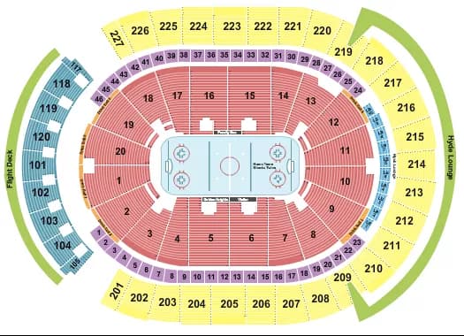 T MOBILE ARENA HOCKEY ROWS Seating Map Seating Chart