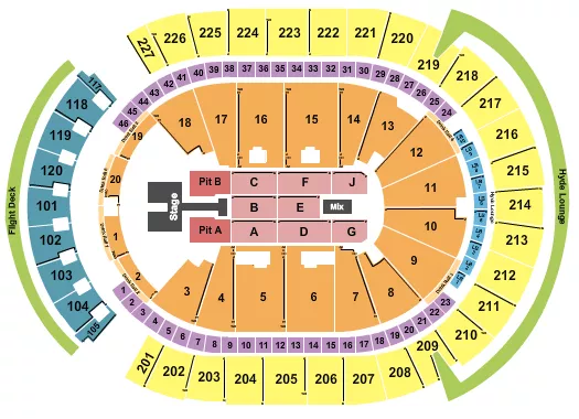 T MOBILE ARENA KELSEA BALLERINI Seating Map Seating Chart