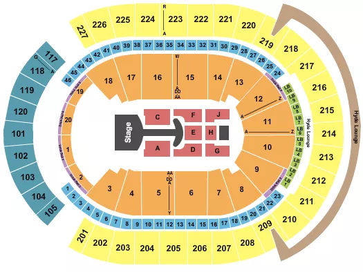 T MOBILE ARENA LADY GAGA Seating Map Seating Chart