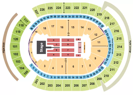 T MOBILE ARENA MARY J BLIGE Seating Map Seating Chart