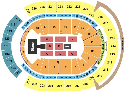 T MOBILE ARENA NEW EDITION Seating Map Seating Chart