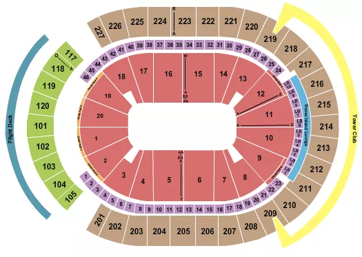 T MOBILE ARENA OPEN FLOOR Seating Map Seating Chart