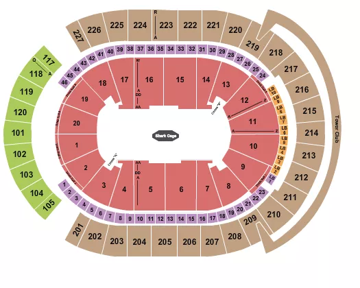 T MOBILE ARENA PBR 2 Seating Map Seating Chart