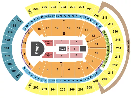 T MOBILE ARENA ROSALIA Seating Map Seating Chart