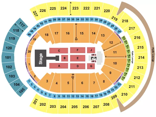 T MOBILE ARENA SUMMER WALKER Seating Map Seating Chart