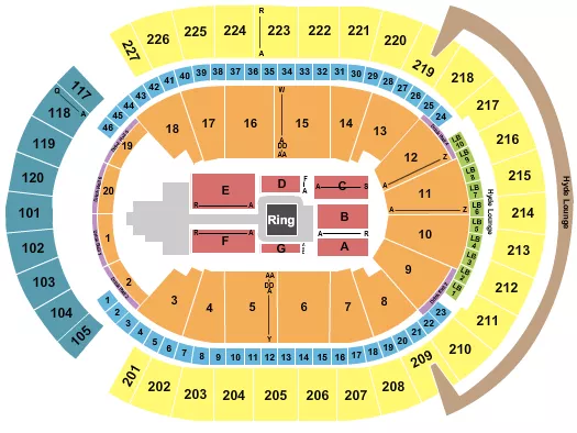 T MOBILE ARENA WWE 2 Seating Map Seating Chart
