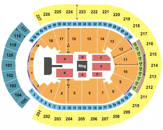 T MOBILE ARENA WRESTLING AEW Seating Map Seating Chart
