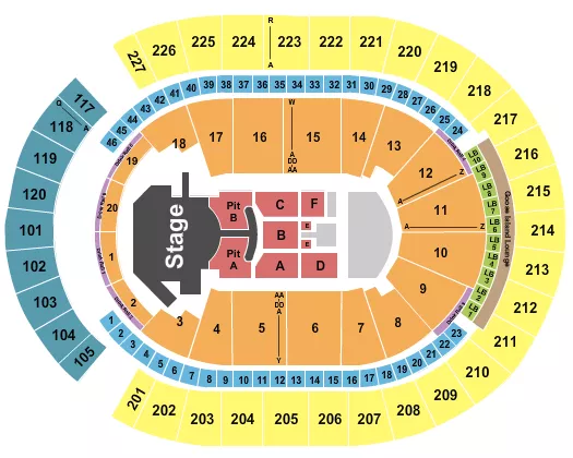 T MOBILE ARENA IHEART RADIO MUSIC FESTIVAL 2 Seating Map Seating Chart