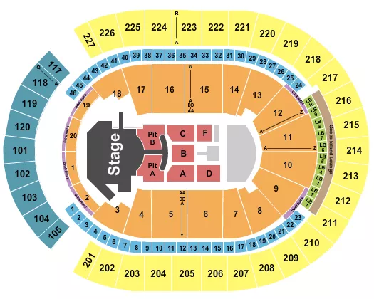 T MOBILE ARENA IHEART RADIO MUSIC FESTIVAL Seating Map Seating Chart