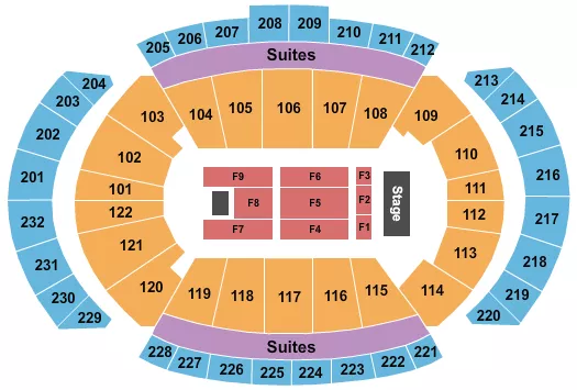 T MOBILE CENTER ENDSTAGE 6 Seating Map Seating Chart