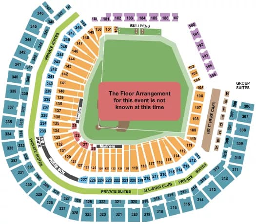 T MOBILE PARK GENERIC FLOOR Seating Map Seating Chart