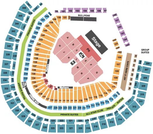T MOBILE PARK MY CHEMICAL ROMANCE Seating Map Seating Chart