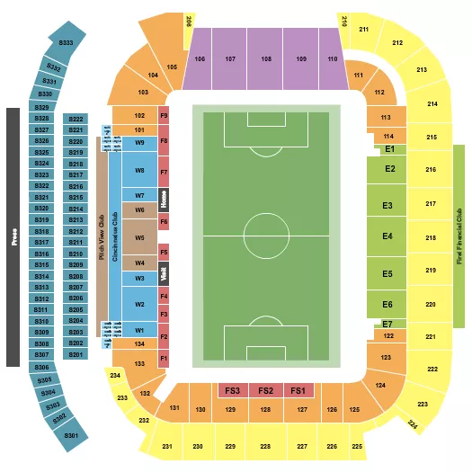 SOCCER 2 Seating Map Seating Chart