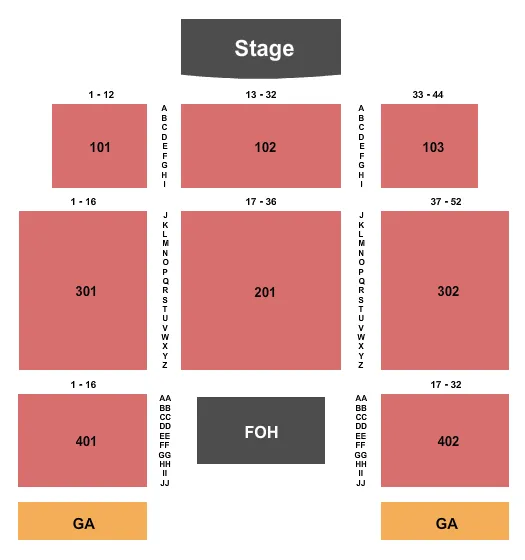 TACHI PALACE HOTEL CASINO ENDSTAGE OUTDOOR Seating Map Seating Chart