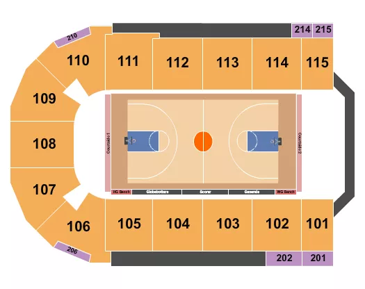 BASKETBALL GLOBETROTTERS Seating Map Seating Chart