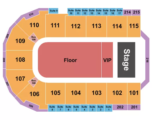 ENDSTAGE FLOOR VIP Seating Map Seating Chart