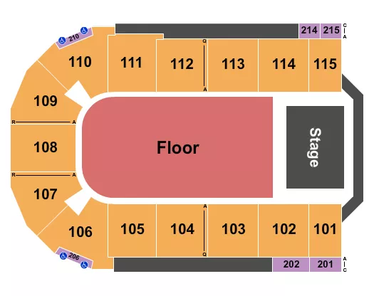 ENDSTAGE GA FLOOR Seating Map Seating Chart